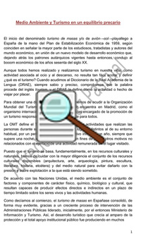 Enominer. Medio Ambiente y Turismo en un equilibrio precario 