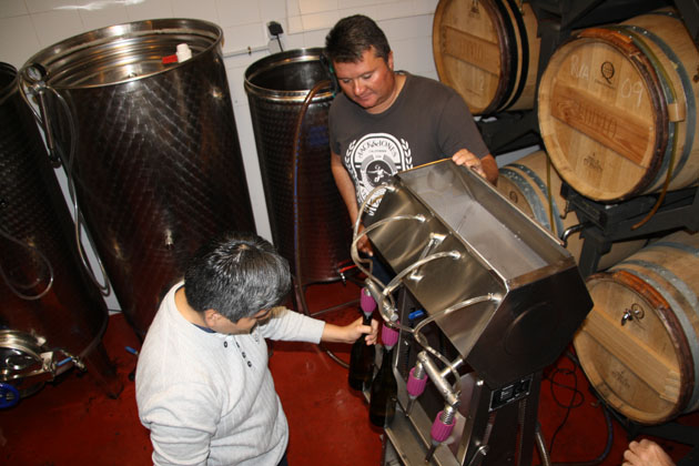 Filtrado y embotellado vinos blanco. tinto y rosado