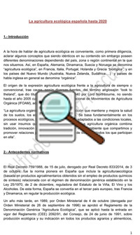 Enominer. Artículo sobre la agricultura ecológica española hasta 2020